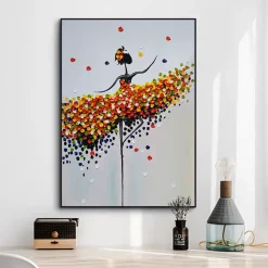 Abstract Ballet Girl Colorful Oil Painting Printed on Canvas