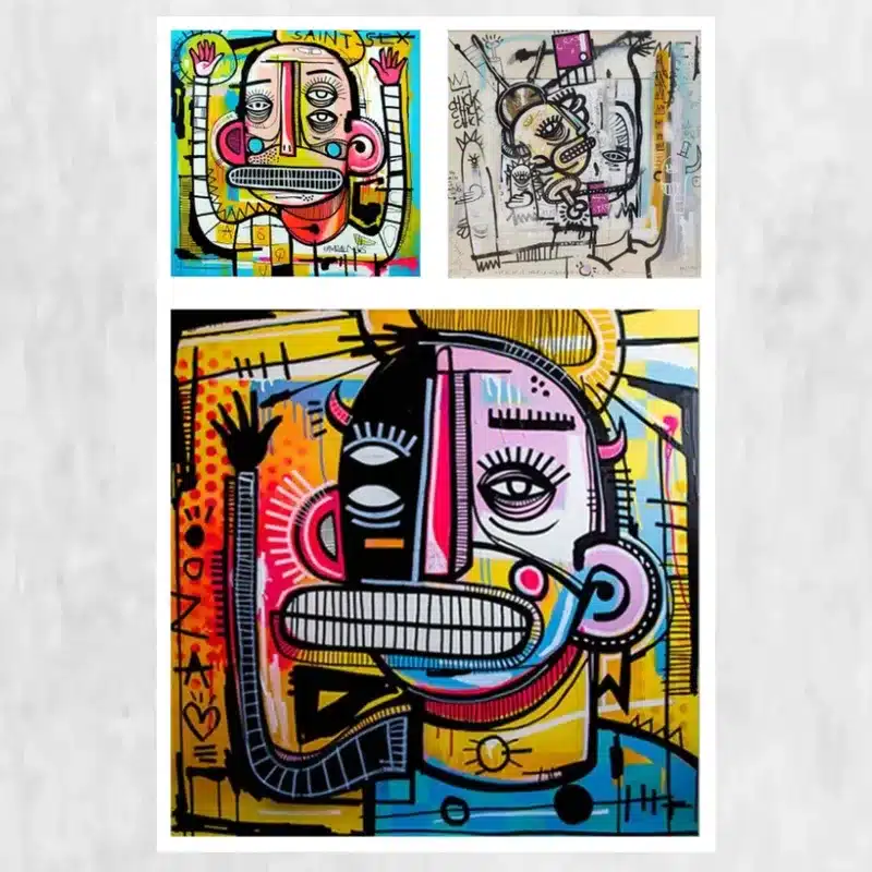 Abstract Graffiti Street Art Colorful Oil Painting Printed on Canvas