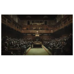 Abstract Oil Painting by Banksy Devolved Parliament, 2009