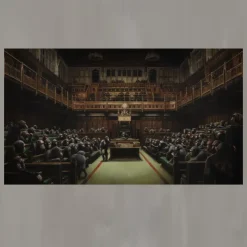 Abstract Oil Painting by Banksy Devolved Parliament, 2009