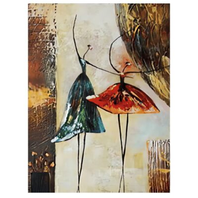 Abstract Painting of Ballet Dancers Printed on Canvas - Image 2