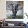 Beautiful Abstract Painting of African Elephant
