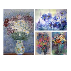 Beautiful Flowers Abstract Painting Printed on Canvas
