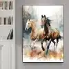 Beautiful Oil Painting Running Horses HD Print on Canvas