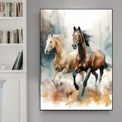 Beautiful Oil Painting Running Horses HD Print on Canvas
