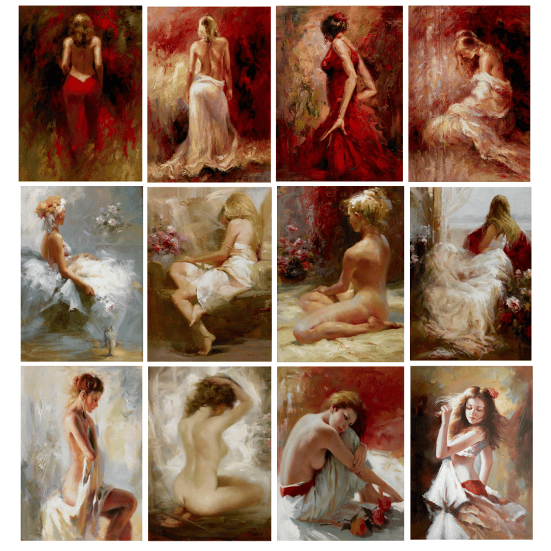 Beautiful Oil Paintings With Nude Womens Printed on Canvas