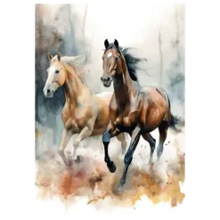 Beautiful Painting Running Horses