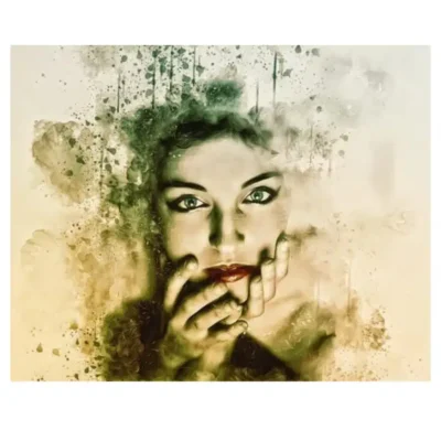 Beautiful Woman Face Abstract Art Painting
