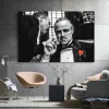Black And White Movie Photo From the Movie Godfather Printed on Canvas