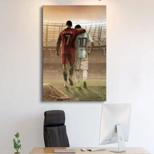 Two Great Football Players Canvas Artwork Printed on Canvas