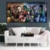 Scary Horror Movie Characters Poster Artwork Printed on Canvas