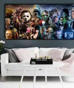 Scary Horror Movie Characters Poster Artwork Printed on Canvas