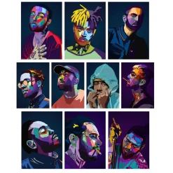 Famous Rappers Musicians Printed on Canvas