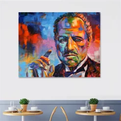From the Movie Godfather Colorful Portrait Wall Art Painting Printed on Canvas