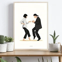 From the Movie Pulp Fiction Mia & Vincent Vega Dance Printed on Canvas