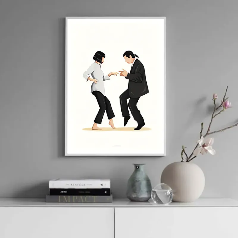 From the Movie Pulp Fiction Mia & Vincent Vega Dance Printed on Canvas