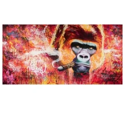Gorilla Smoking Cigar Oil Painting Printed on Canvas