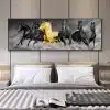 Beautiful Oil Painting Running Horses HD Print on Canvas