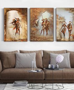 Romantic Couple in Love Interesting Painting Printed on Canvas