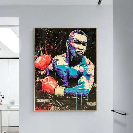 Mike Tyson's Street Graffiti Art, The Most Dangerous Boxer in History, Printed on Canvas