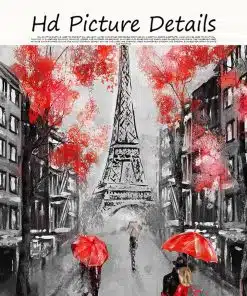 Romantic City Couple Paris Eiffel Tower Oil Painting on Canvas Art Cuadro Posters and Prints Nordic Wall Picture for Living Room