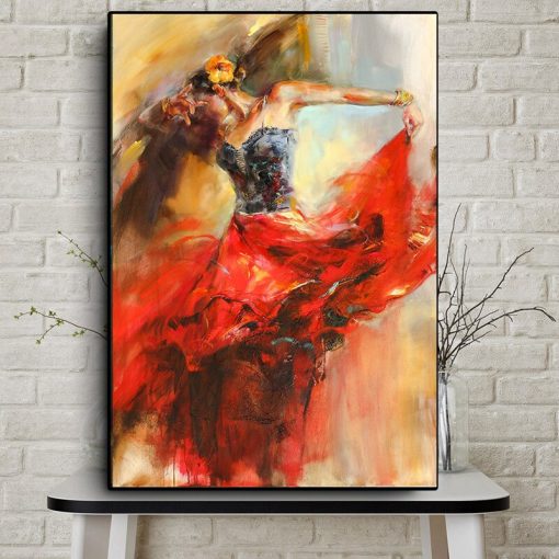 Abstract Dancing Ballerina Girl Oil Painting on Canvas Scandinavian Posters and Prints Wall Art Picture for Living Room Cuadros