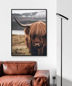 Highland Cow Wild Animals Canvas Painting Cattle Posters and Print Nordic Scandinavian Cuadros Wall Art Picture for Living Room