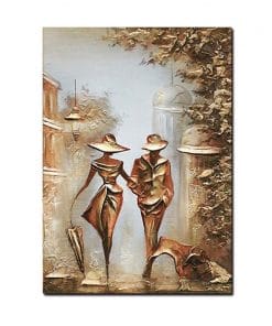 Romantic Couple in Love Interesting Painting Printed on Canvas