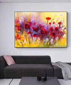 Abstract Flowers Canvas Painting Watercolor Poppy Flower Posters and Prints Wall Art Picture for Living Room Home Decor Cuadros