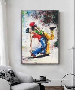 Hip Hop Lovers Abstract Canvas Painting Printed on Canvas