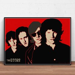 The Doors Jim Morrison Poster Rock Band Music Guitar Canvas Wall Art For Living Room Home Decoration