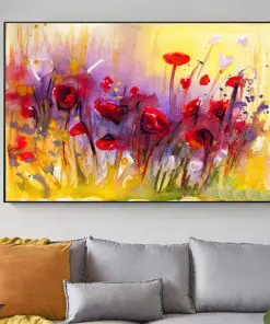 Abstract Flowers Canvas Painting Watercolor Poppy Flower Posters and Prints Wall Art Picture for Living Room Home Decor Cuadros