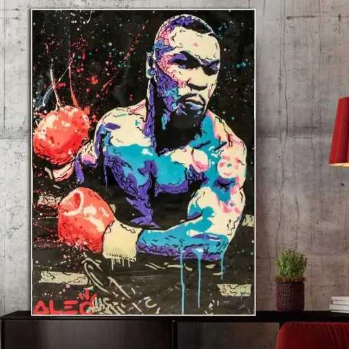 ALEC Monopolys Graffiti of Mike Tyson Abstract Wall Art Painting Printed on Canvas