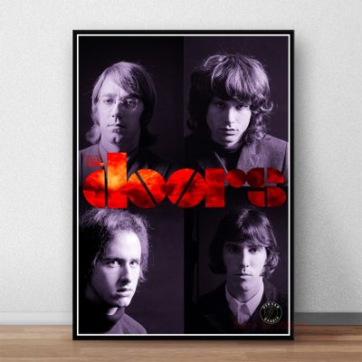 The Doors Jim Morrison Poster Rock Band Music Guitar Canvas Wall Art For Living Room Home Decoration