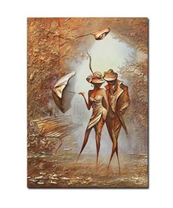 Romantic Couple in Love Interesting Painting Printed on Canvas