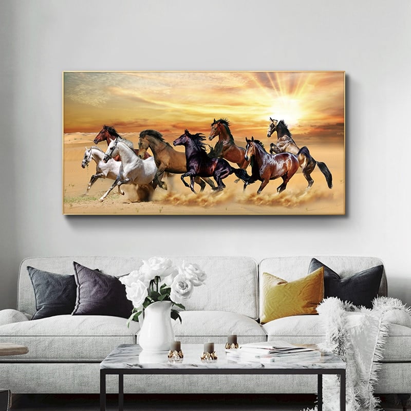Wild Horses Running B016 3.2 Wall Art Canvas Picture Print 