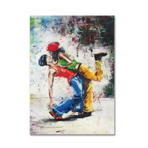 Hip Hop Lovers Abstract Canvas Painting Printed on Canvas