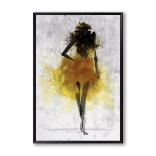 Elegant Dancing Skirt Girl Abstract Paintings Printed on Canvas