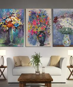 Classic Abstract Art Flowers Painting Printed on Canvas