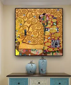 Fulfillment by Gustav Klimt Painting Printed on Canvas