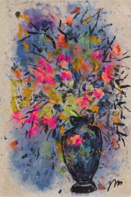 Classic Abstract Art Flowers Painting Printed on Canvas