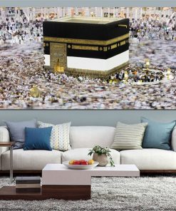 Modern Print Mecca Islamic Jan 2 People View Muslim Mosque Landscape Painting On Canvas Religious Art Cuadros Home Wall Decor