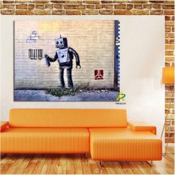 Robot and Barcode Abstract Street Art Graffiti from Banksy