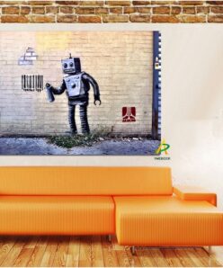 Robot and Barcode Abstract Street Art Graffiti from Banksy