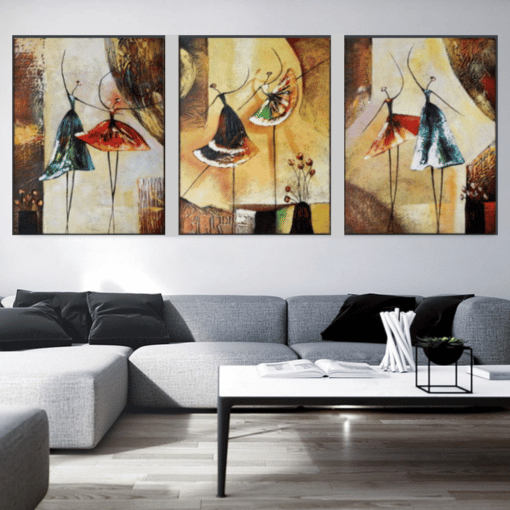 Ballet Dancer Paintings Hand Painted Abstract Acrylic Paintings