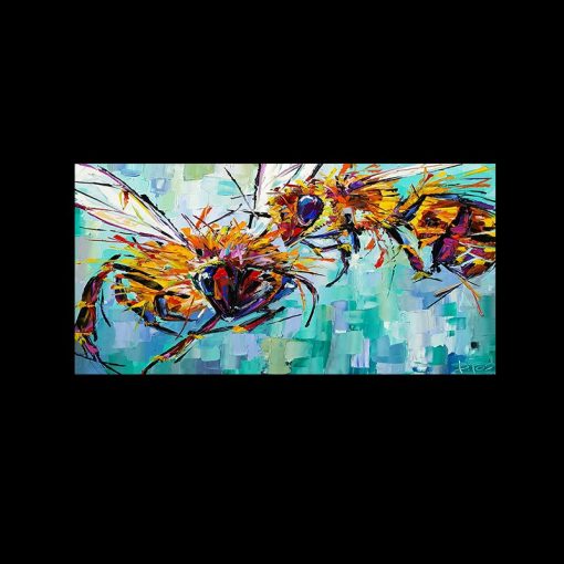 Horse Wild Animals Elephant Bee Maple Leaf Canvas Painting Posters and Prints Cuadros Wall Art Pictures For Living Room Decor