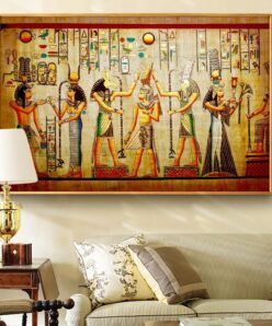 Ancient Egyptian Mural Abstract Painting Printed on Canvas