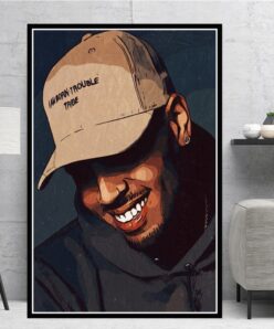 Hip Hop Rapper Music Star Chris Brown Quality Canvas Painting Poster Art Home Decor Bar Bedroom Living Sofa Wall Decor Picture