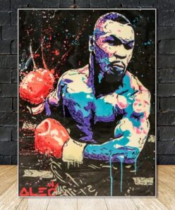 Mike Tyson's Street Graffiti Art, The Most Dangerous Boxer in History, Printed on Canvas