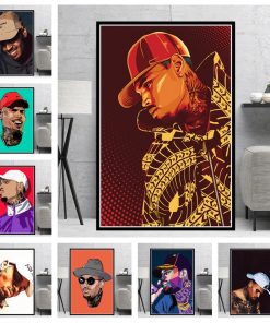 Hip Hop Rapper Music Star Chris Brown Quality Canvas Painting